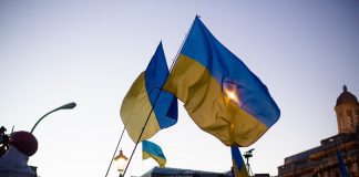 The Ukrainian flag