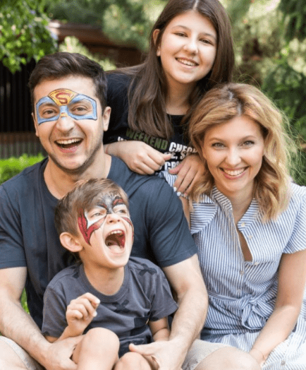 Volodymyr Zelenskyy and a Family portrait before the invasion